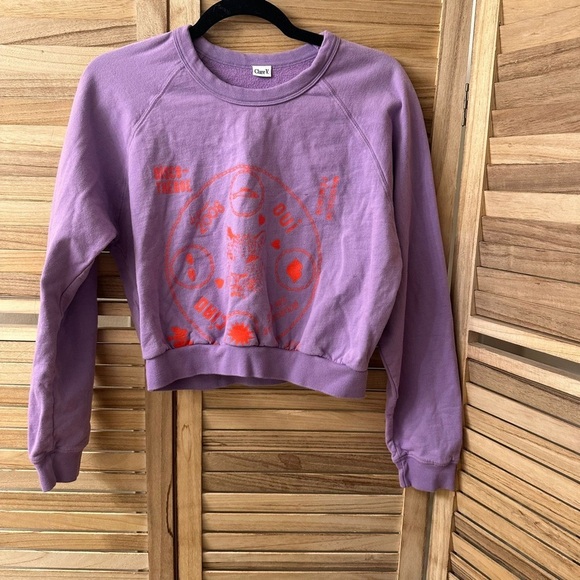 Clare V. Graphic Print Crew Neck Sweater Size XS - Picture 3 of 5